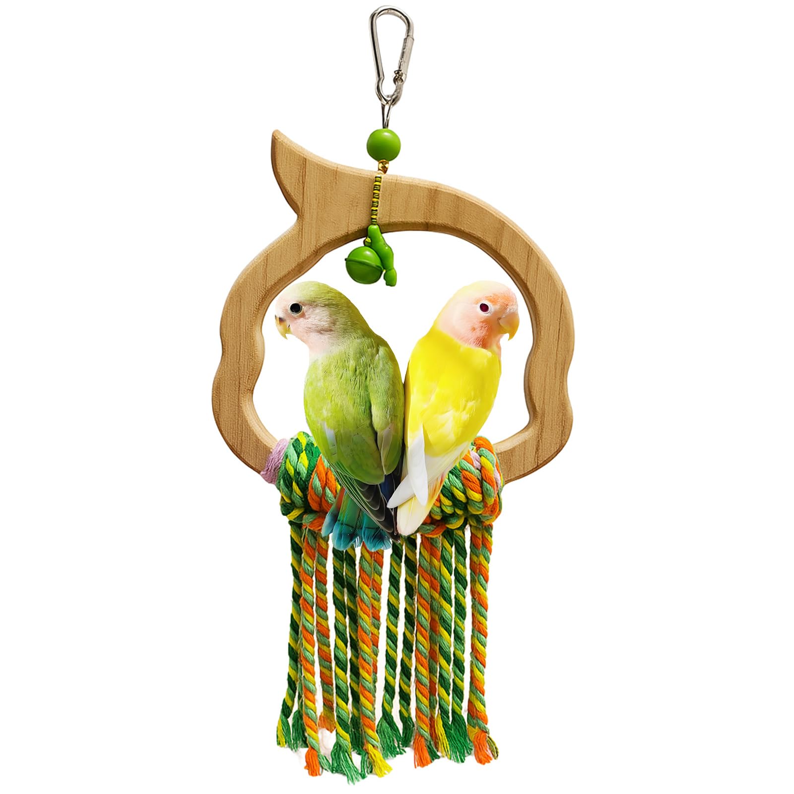TogyGooty bird swing natural-wood-rope assembly boosts parrot enrichment and safe perching