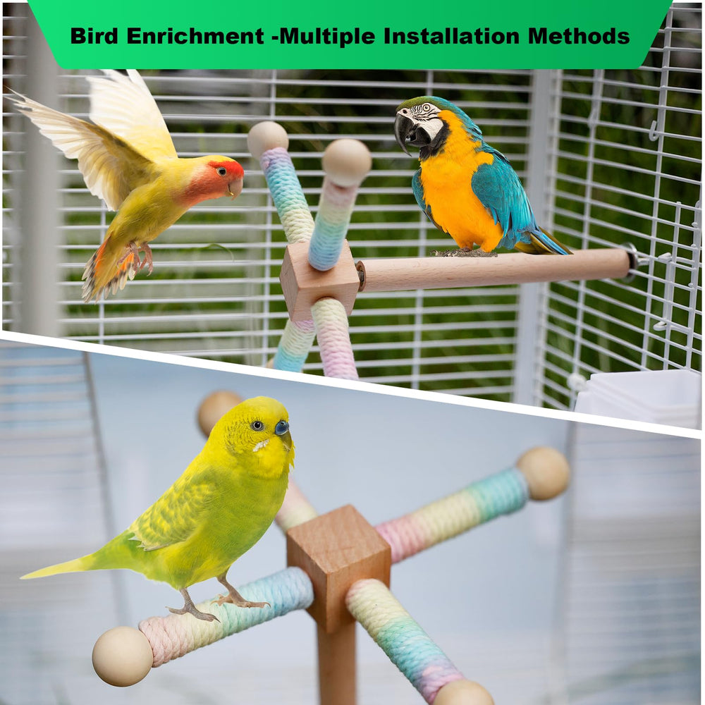 TogyGooty Natural cotton rope perch emphasizes chew-safe, durable material