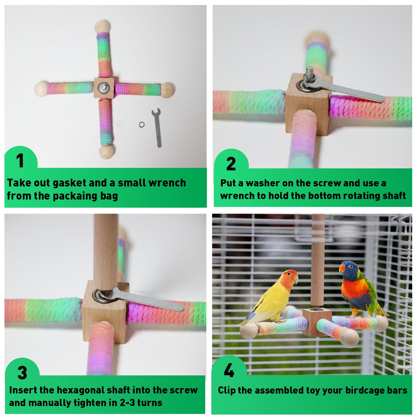 TogyGooty Safe durable fray-resistant perch for long-lasting cage use