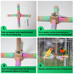 TogyGooty Safe durable fray-resistant perch for long-lasting cage use