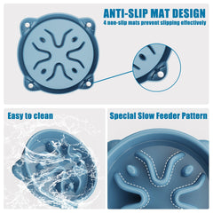 TOKAYIFE anti-choking puzzle bowl helps pacing meals during dry or wet diets.