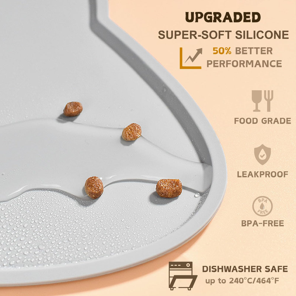 TOKAYIFE Cat Food Mat dishwasher-safe feature demonstrated for quick cleaning after meals.