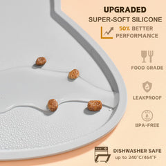 TOKAYIFE Cat Food Mat dishwasher-safe feature demonstrated for quick cleaning after meals.