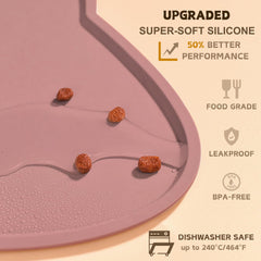 TOKAYIFE raised-edge silicone mat showing spill containment and floor protection.