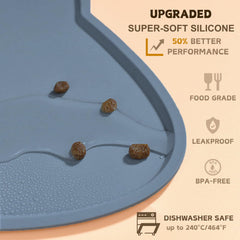 TOKAYIFE silicone feeding mat raised edges detail for spill containment