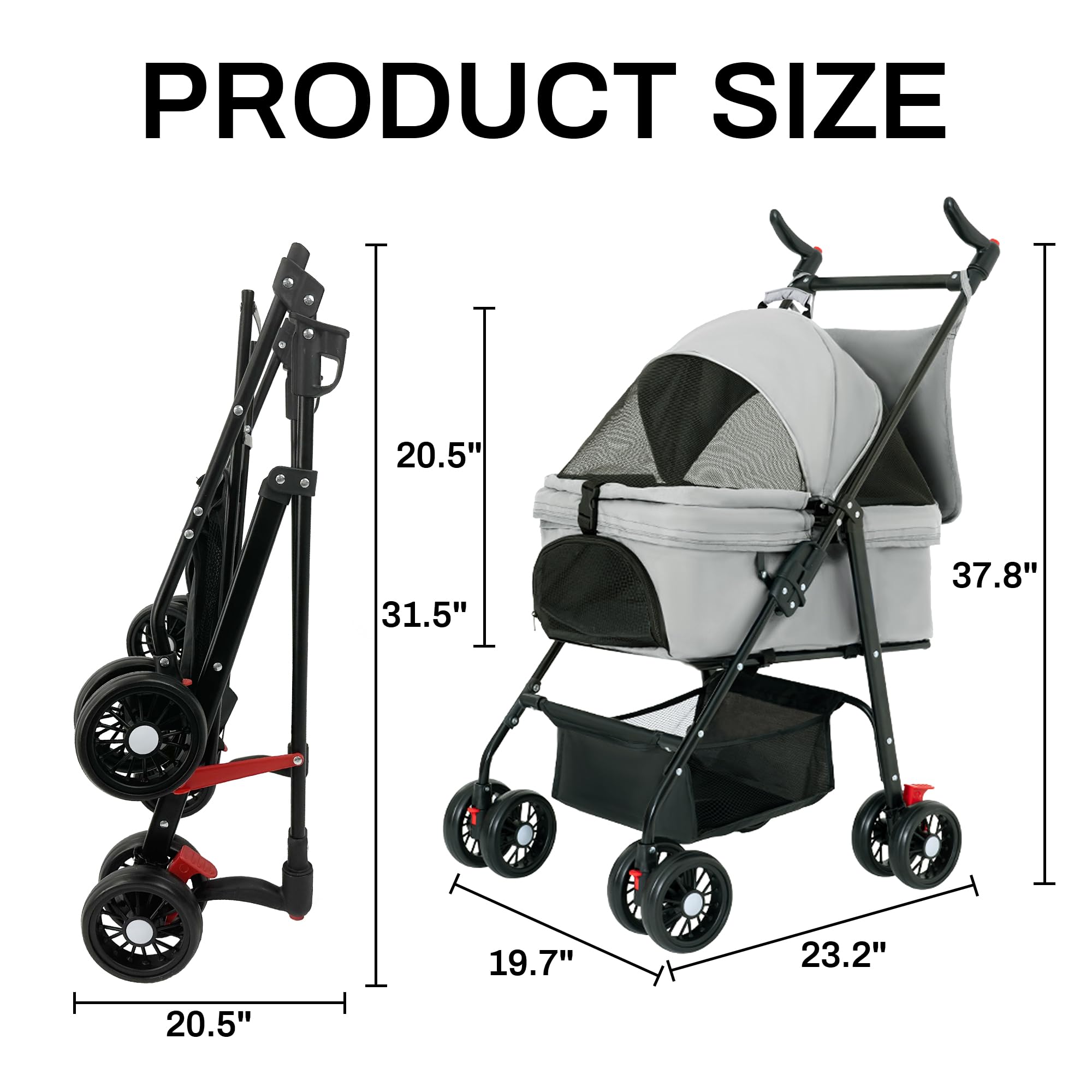 Tokenkuko 3-in-1 stroller highlights adaptable modes for pets.