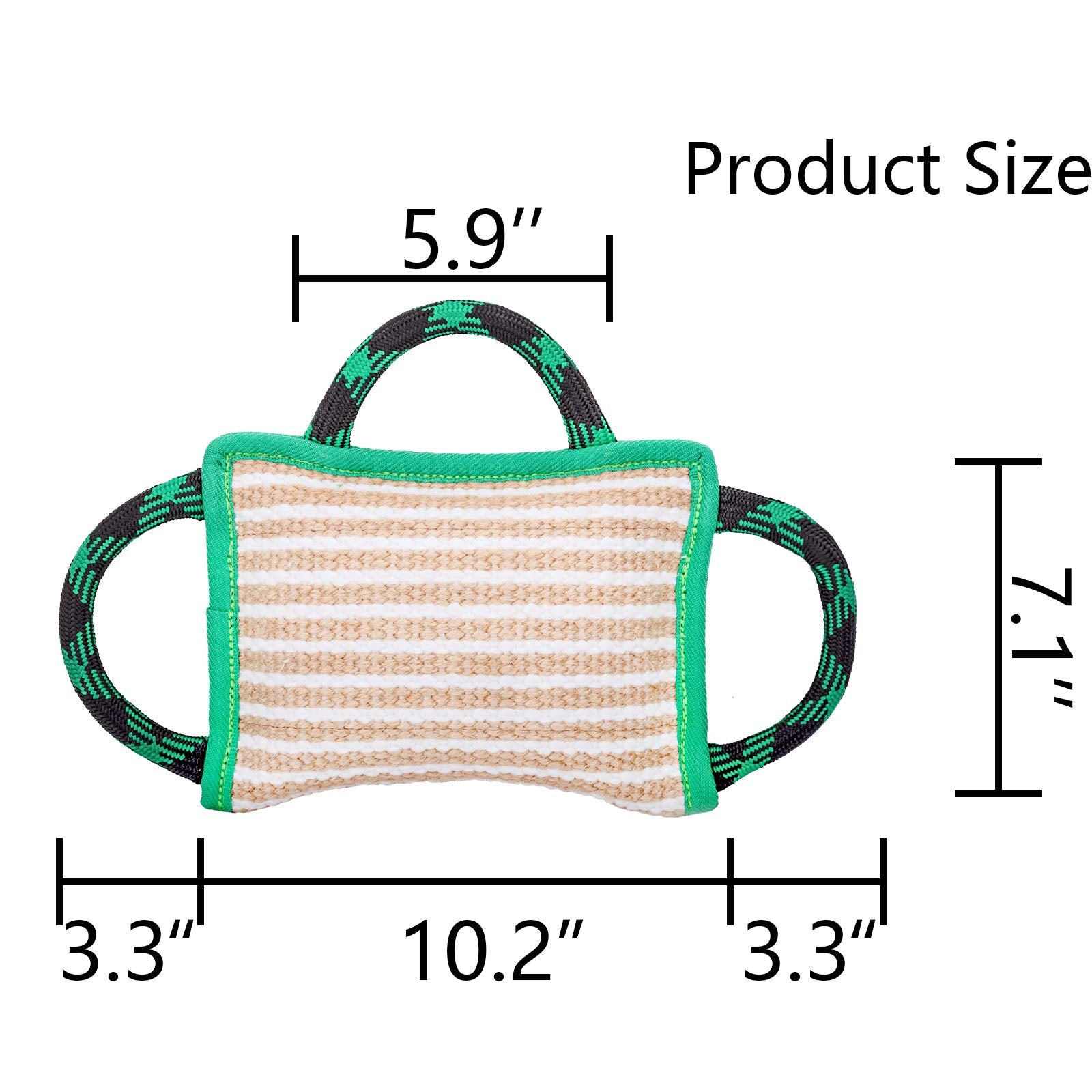 ToLanbbt three-handles jute bite pillow supports controlled tug play.