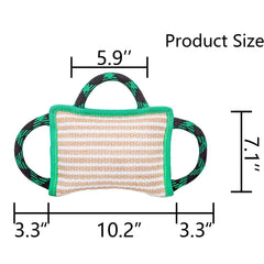 ToLanbbt three-handles jute bite pillow supports controlled tug play.