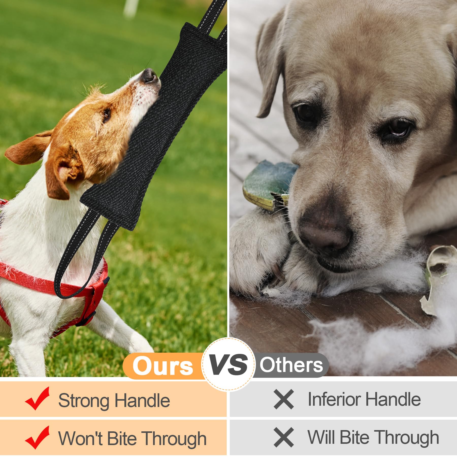 ToLanbbt dog tug toy durable handles support confident grabbing during training.