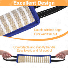 ToLanbbt dog tug toy tear-resistant stitching blue line withstands daily pulls.