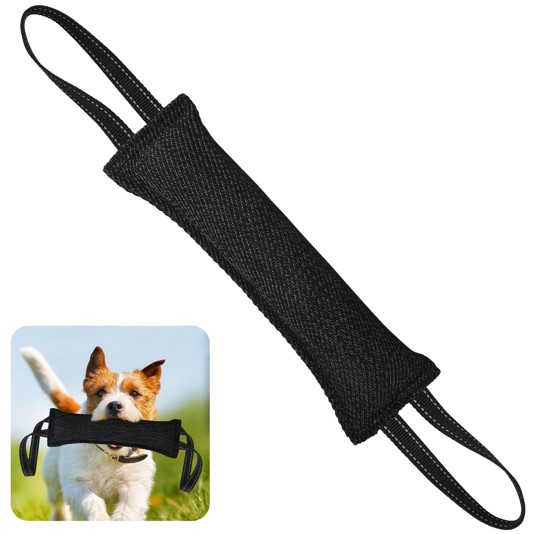 ToLanbbt dog tug toy two handles for stable grip during interactive play.