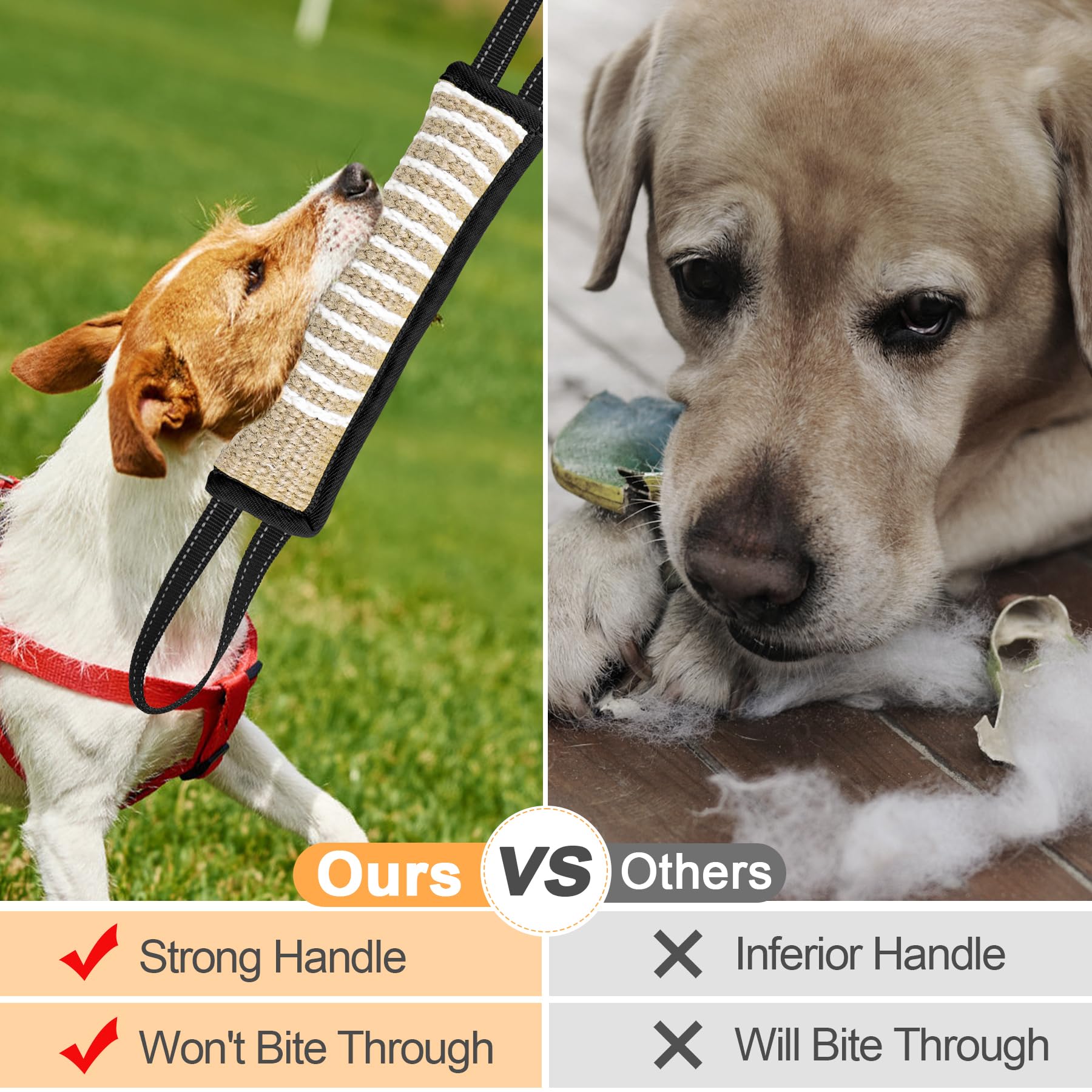 ToLanbbt tug toy durable linen material shown in use