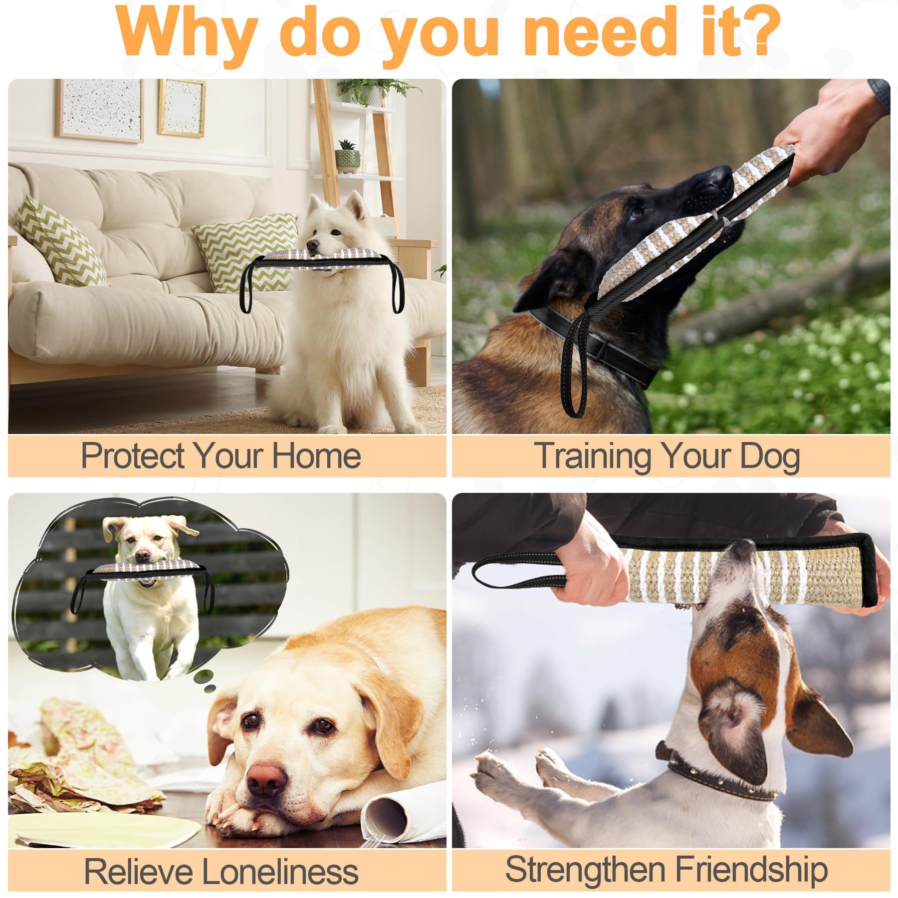 ToLanbbt tug toy size fits small to large dogs for versatile play