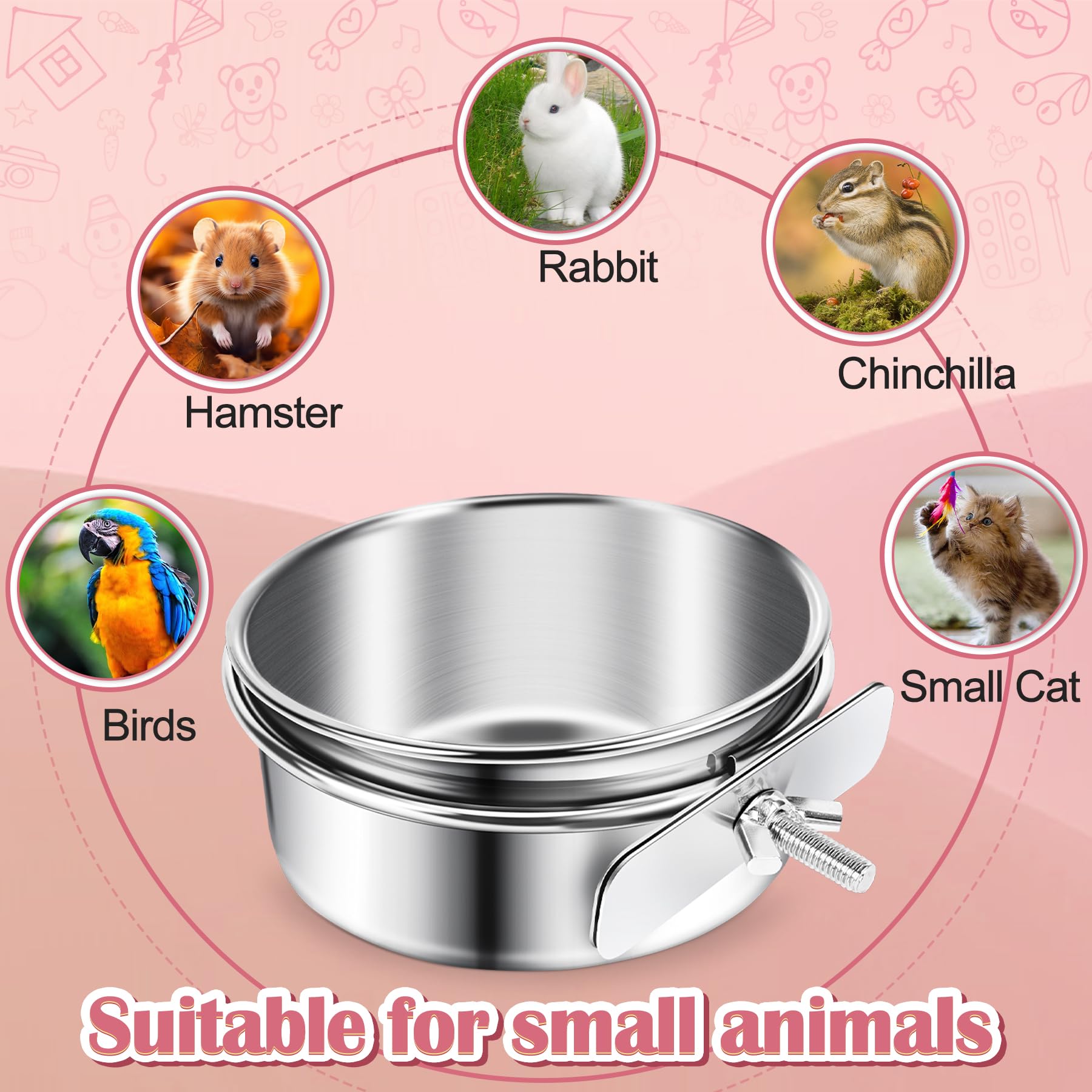 ToLanbbt wide-application bowls fit multiple birds and small pets.