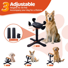 Tolopu elevated bowl height adjustment improves comfort for medium to large breeds.