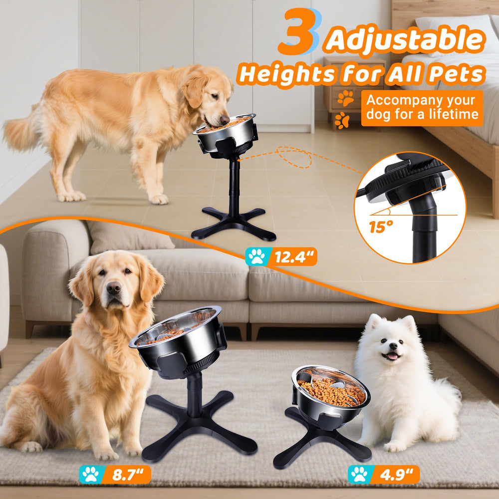 Tolopu elevated bowls offer height and width adjustment for growing dogs.