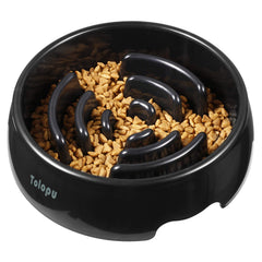 Tolopu large slow feeder dog bowl in black with 8-cup capacity.
