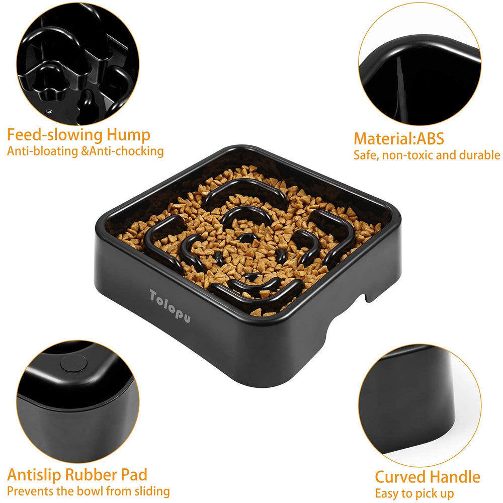 Tolopu slow feeder bowl in use with dry or wet food options