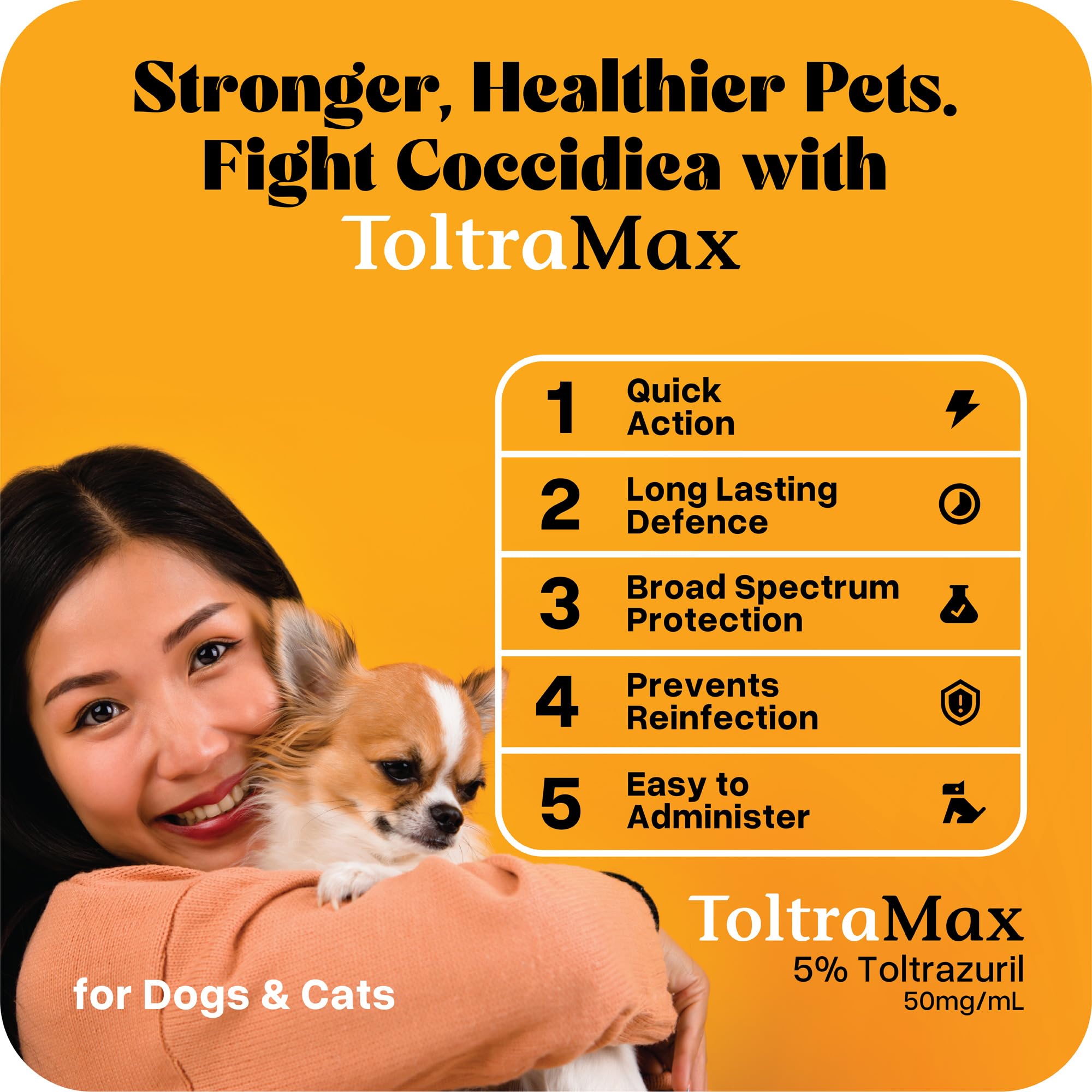 ToltraMax Toltrazuril oral suspension dispense shows convenient administration.