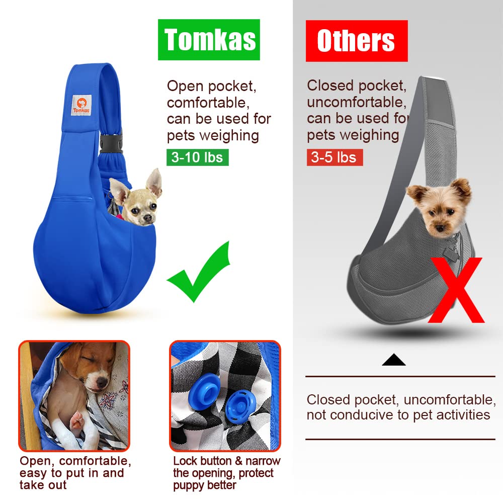 Tomkas dog sling carrier heavy stitching and sutures emphasize durable seams for daily use