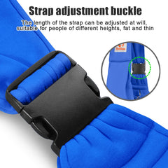 Tomkas dog sling carrier royal blue adjustable strap demonstrates easy length customization for users