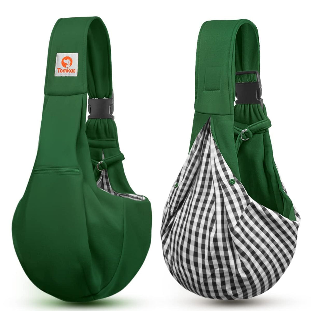 Tomkas dog sling reinforced stitching emphasizes durability for frequent use.