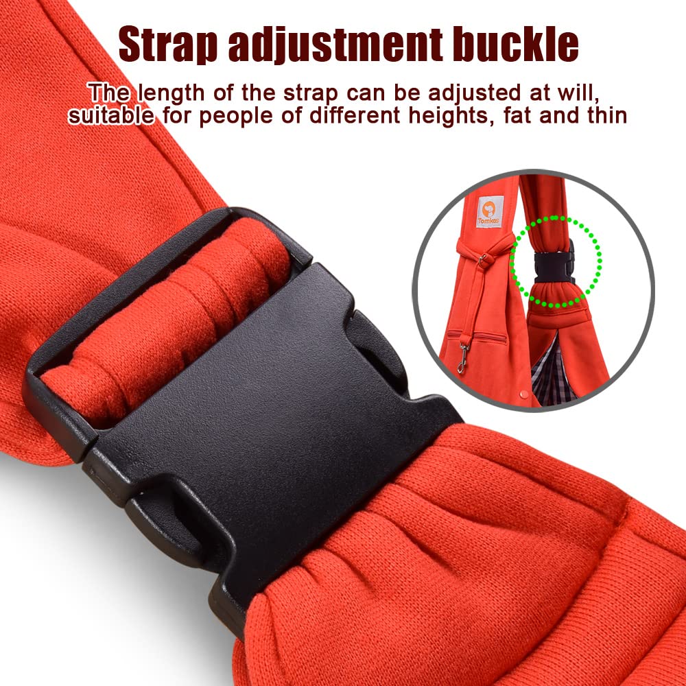 TOMKAS puppy carrier adjustable strap enables simple length customization.