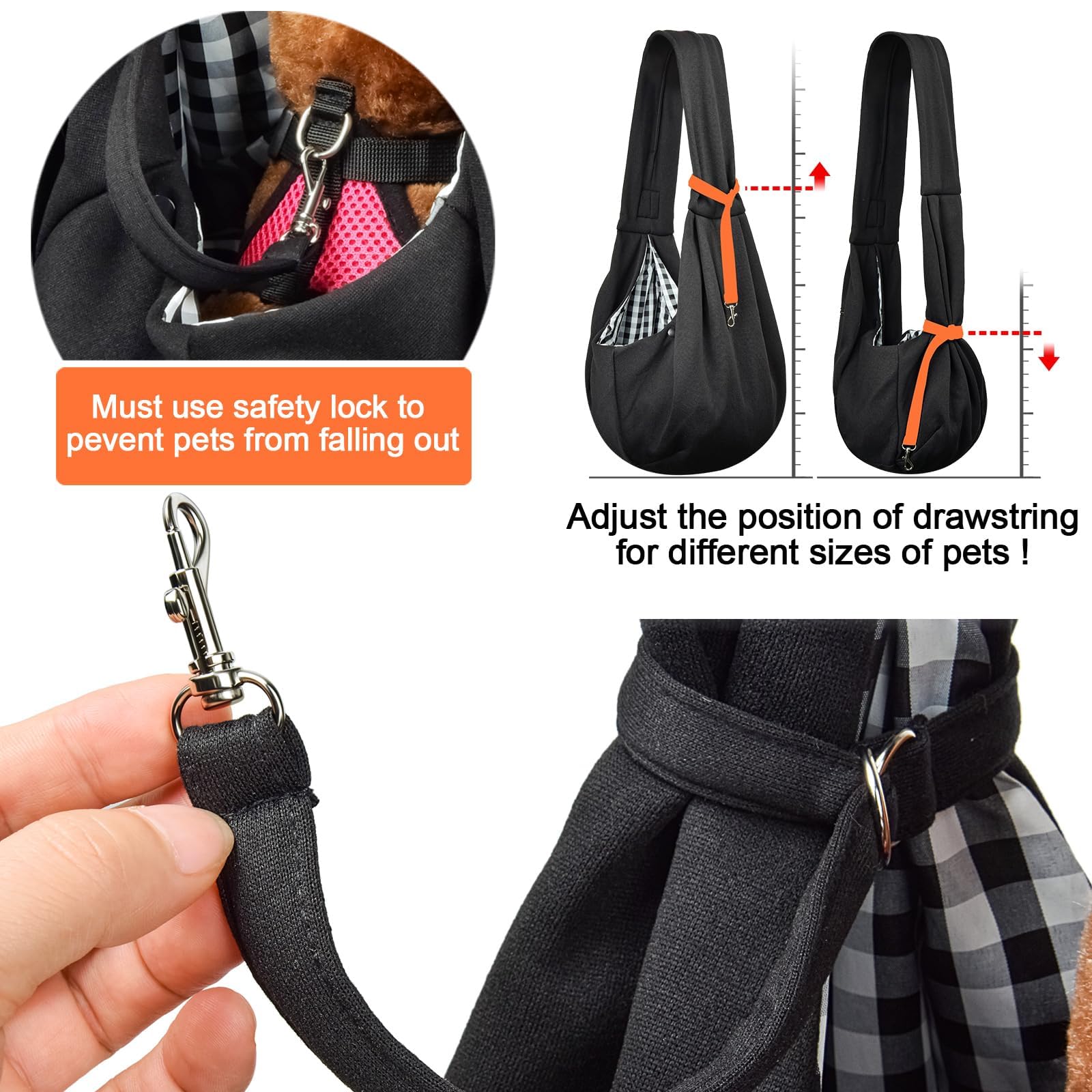 Tomkas small dog sling fabric closeup—premium soft material for comfy carries.