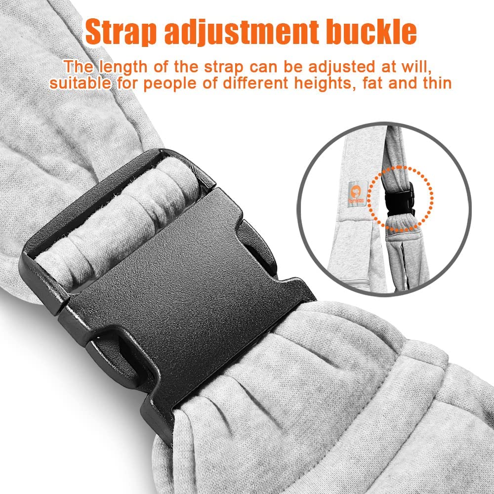 Tomkas small dog sling grey durable fabric emphasizes long lasting softness and safety