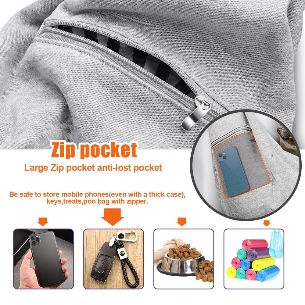 Tomkas small dog sling grey puppy care friendly when accompanying elderly pets