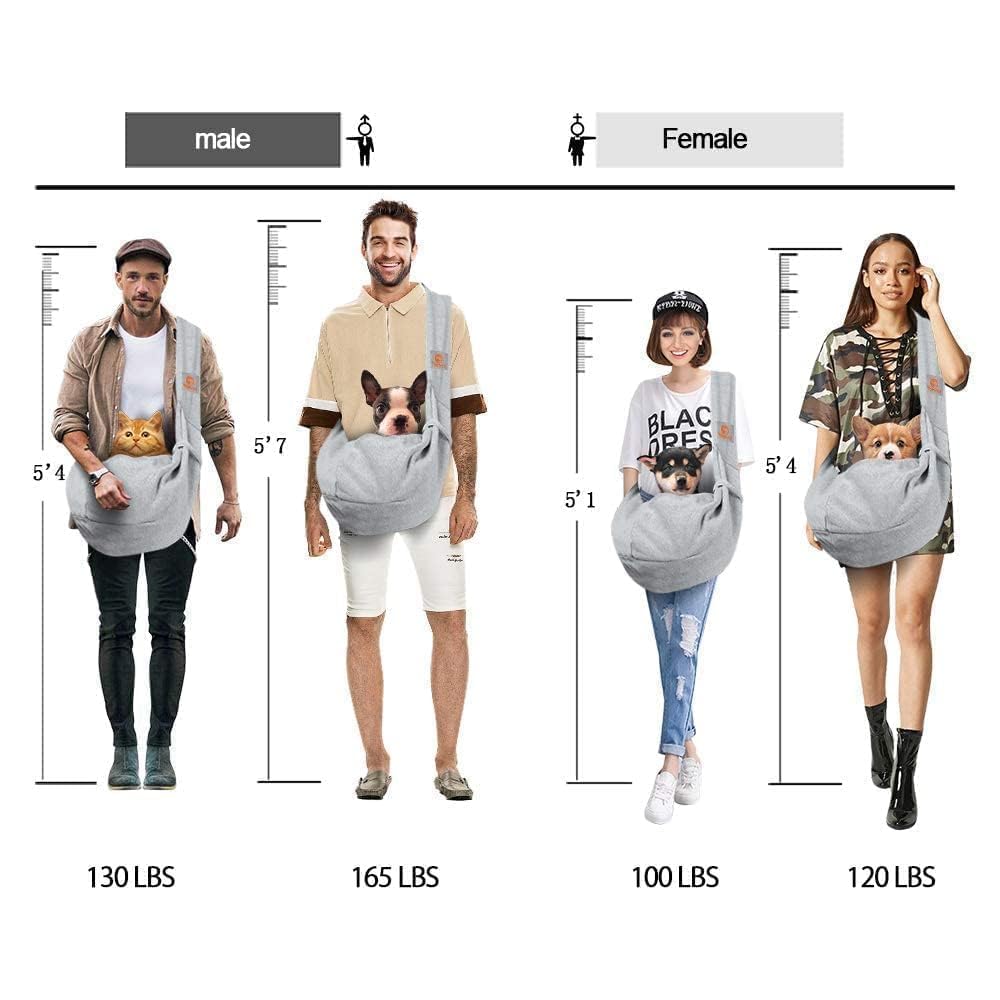 TOMKAS small dog sling grey travel-ready proves practical for vet visits and strolls