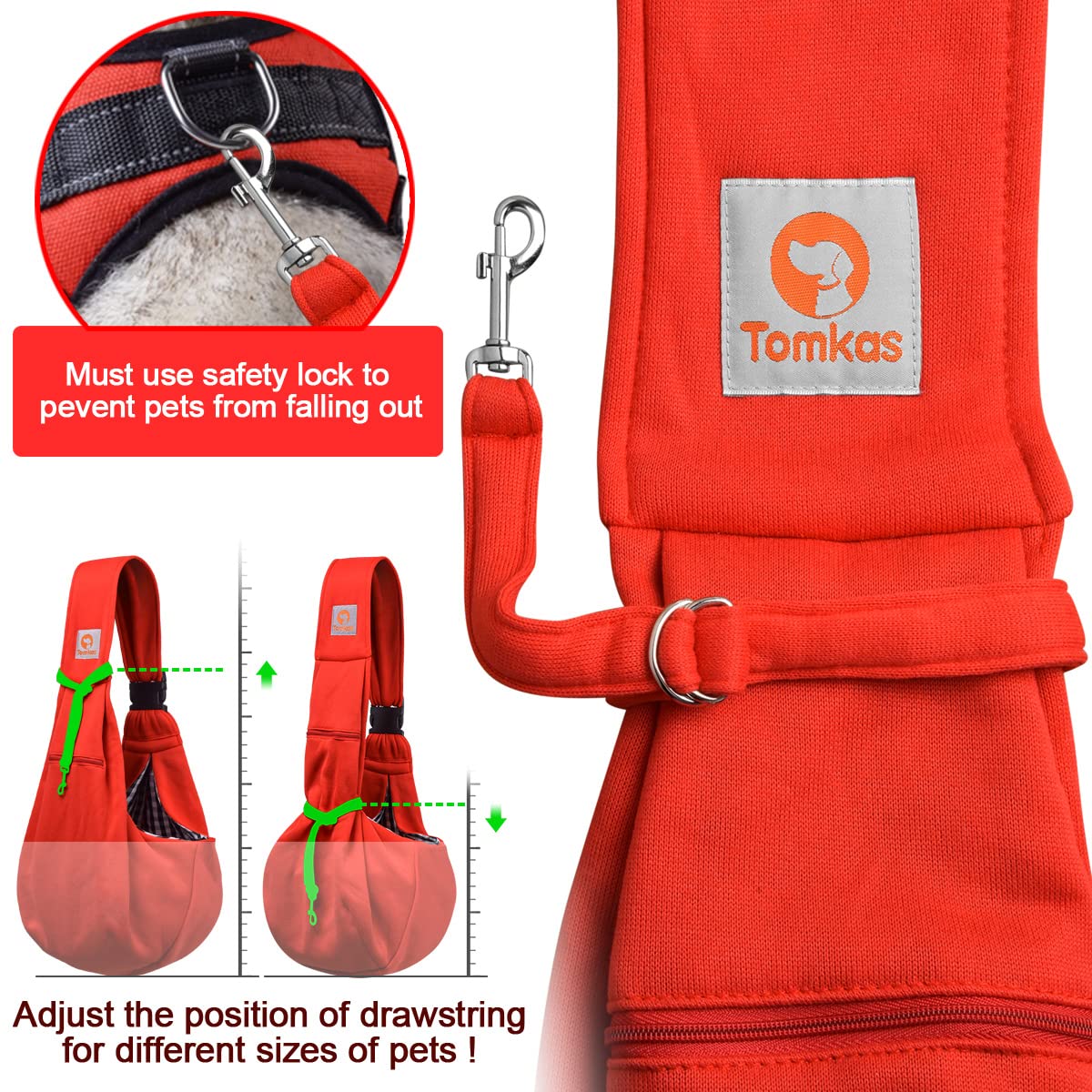 TOMKAS small dog sling outdoor use during outings with pet.