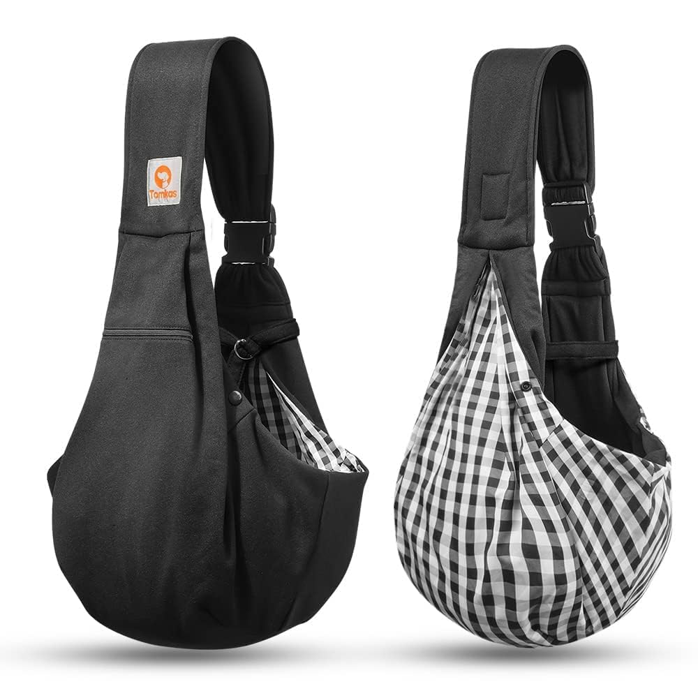 TOMKAS small dog sling size-range 3-10 lbs ensures snug compatibility for small breeds.