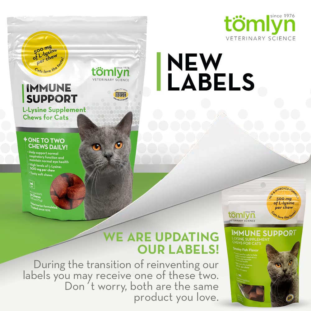 Tomlyn Immune Support Daily L-Lysine Chews kitten-friendly texture appealing to young cats