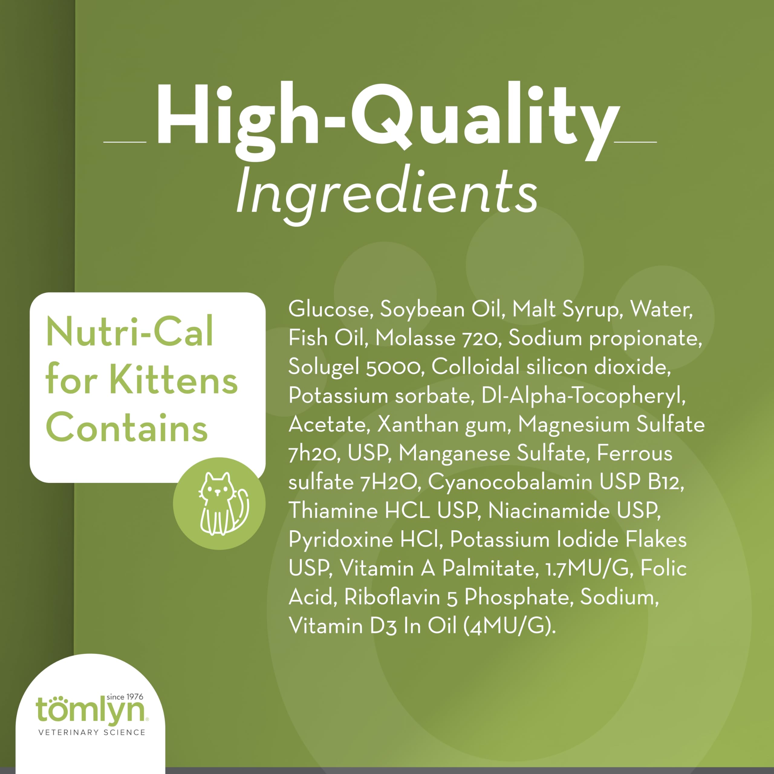 Tomlyn Nutri-Cal gel-closeup image highlighting omega-rich formula for skin and joints