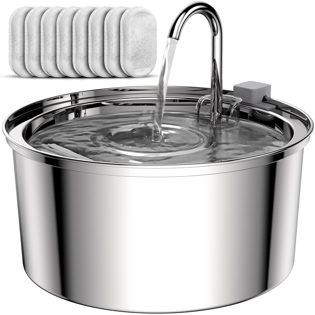 tomxcute cat fountain 108oz full view promotes multi-pet hydration
