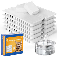Tomxcute cat fountain filter 10+2 pack front view emphasizes regular replacement for clean water.
