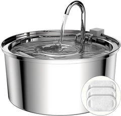 Tomxcute cat water fountain 108oz full view shows large capacity for multi-pet homes.