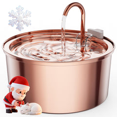 Tomxcute Copper Cat Water Fountain front view showing durable copper finish for long-lasting hydration