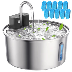 Tomxcute wireless cat water fountain front view for easy access to fresh water