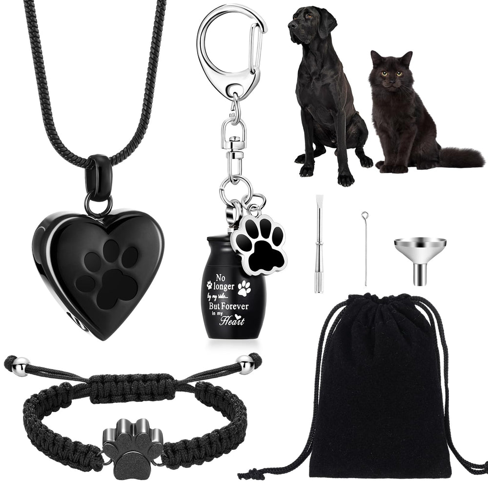 Tondiamo 3-pcs pet cremation jewelry packaging demonstrates the complete keepsake kit.