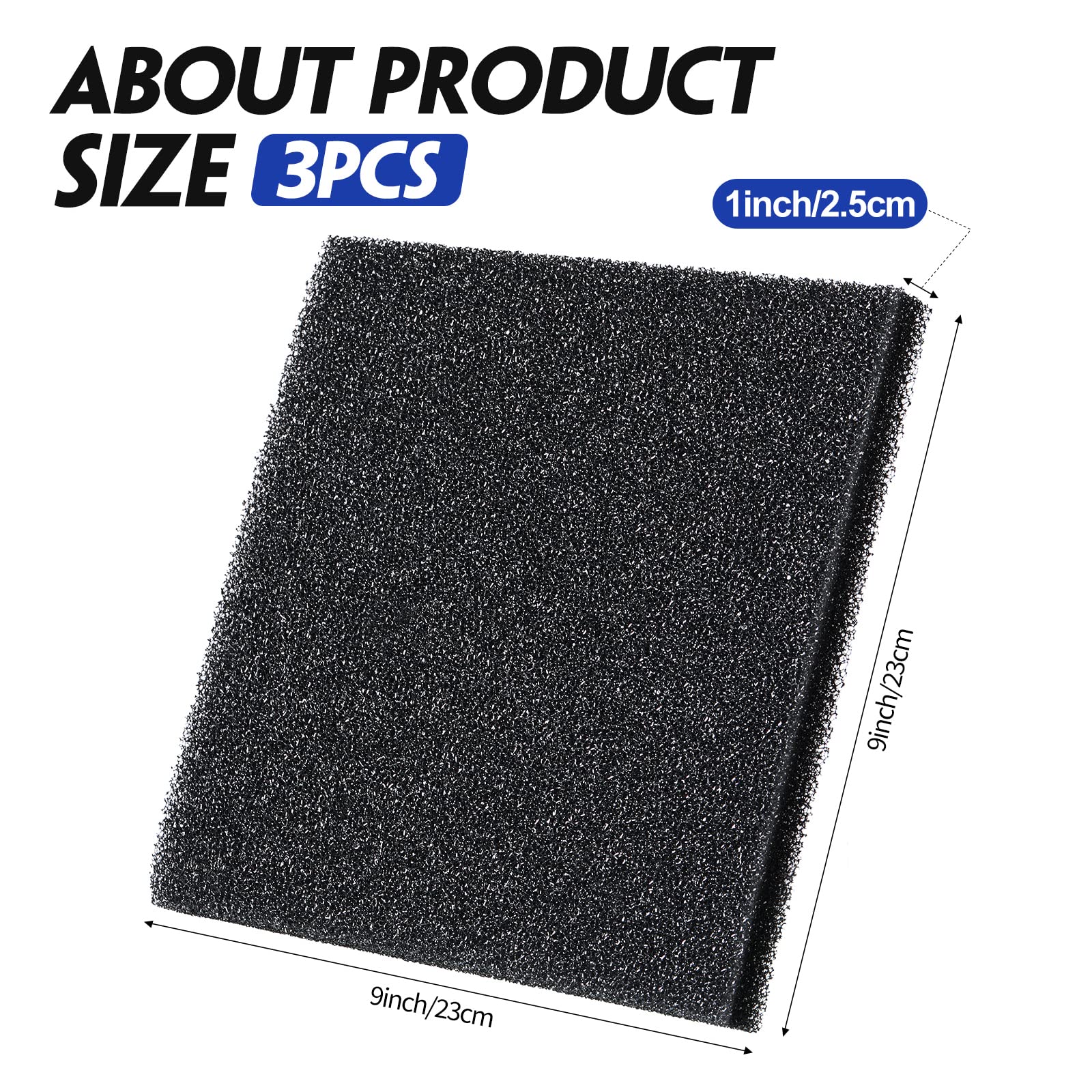 Tondiamo bio sponge 9x9x1 inch trimmed to fit your filter
