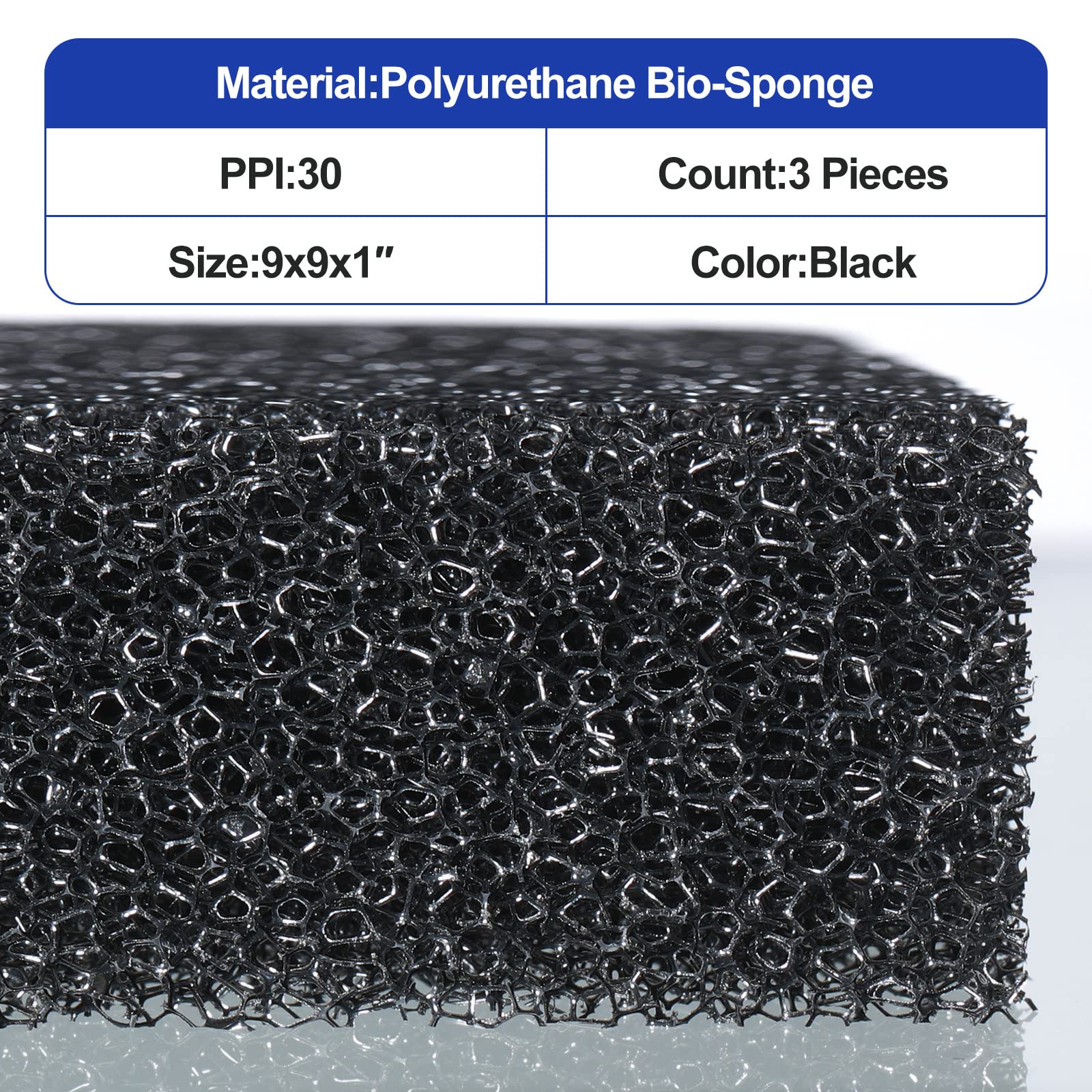 Tondiamo coarse 30ppi sponge provides more surface area for filtration