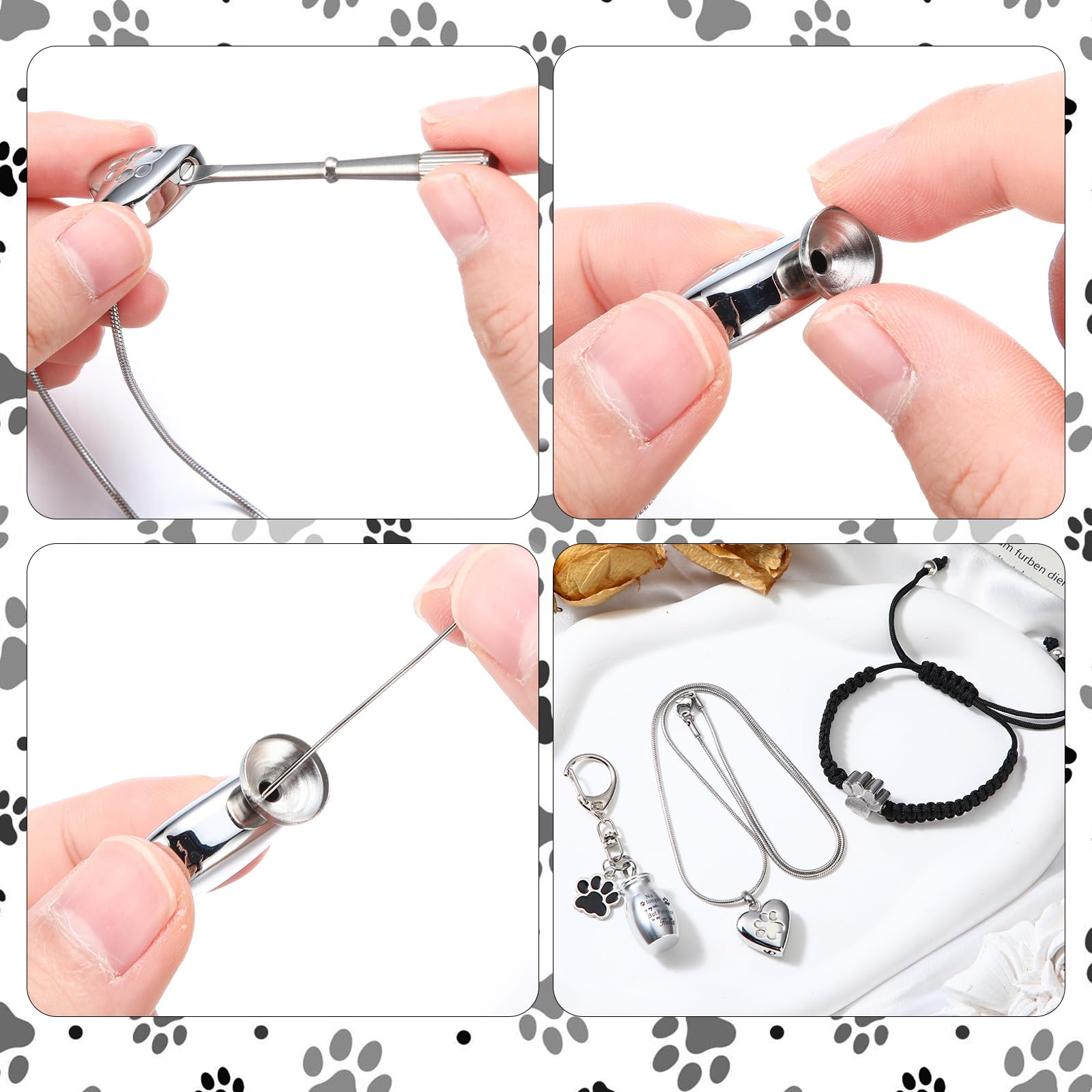 Tondiamo paw print bracelet stores ashes with a subtle, durable design