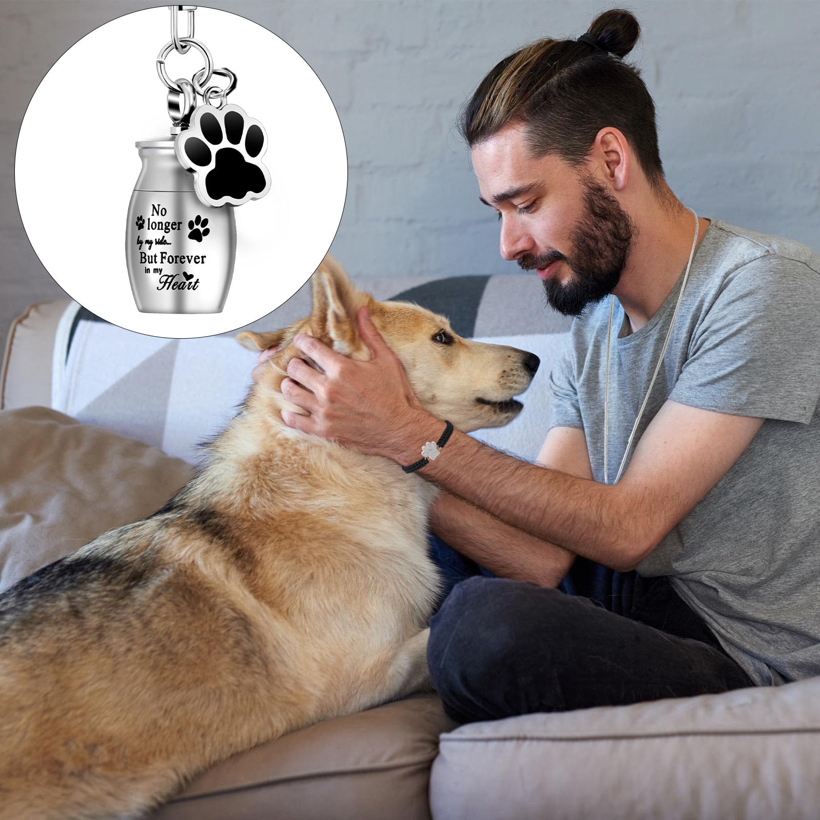 Tondiamo pet urn set closeup highlighting the sealing ring for secure storage