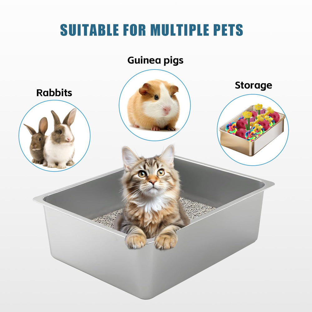 Tondid litter box features smooth edges for pet safety and comfortable handling.