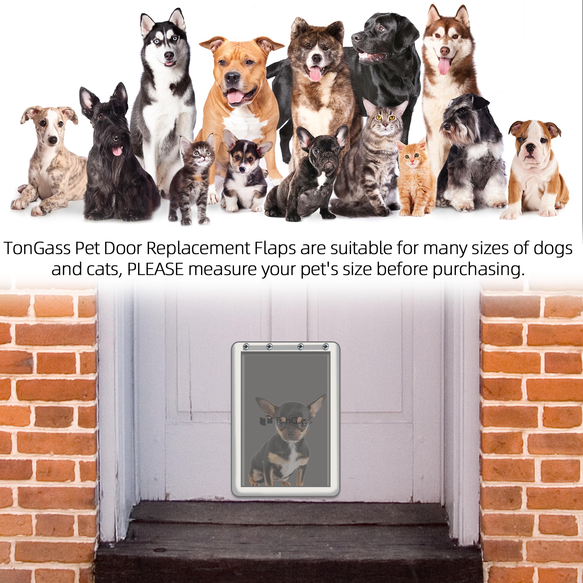 TonGass PAC11-11038 fitment guidance demonstrates compatibility with PetSafe doors.