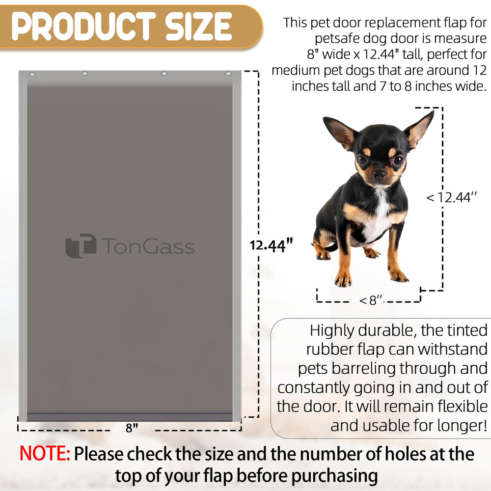 TonGass PAC11-11038 durable rubber displays flexibility for year-round pet door use.