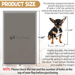 TonGass PAC11-11038 durable rubber displays flexibility for year-round pet door use.