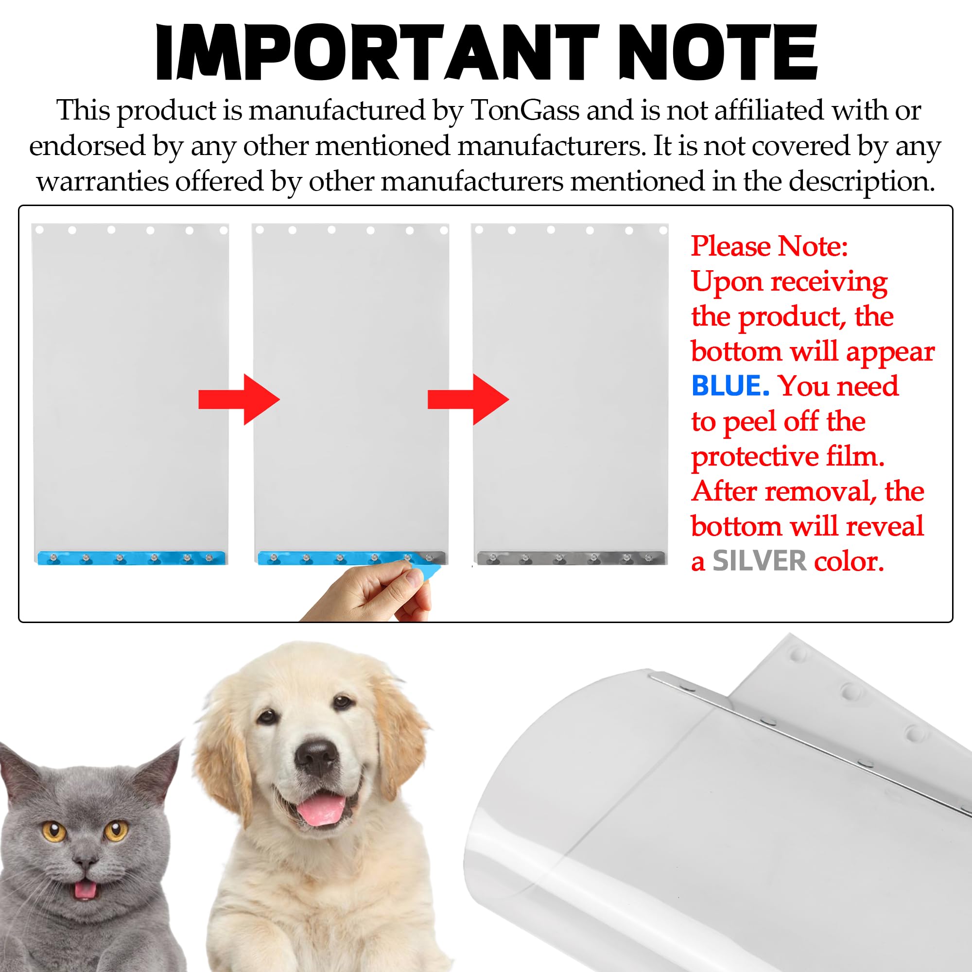 TonGass replacement flap helps large pets up to 90 pounds go in/out easily.